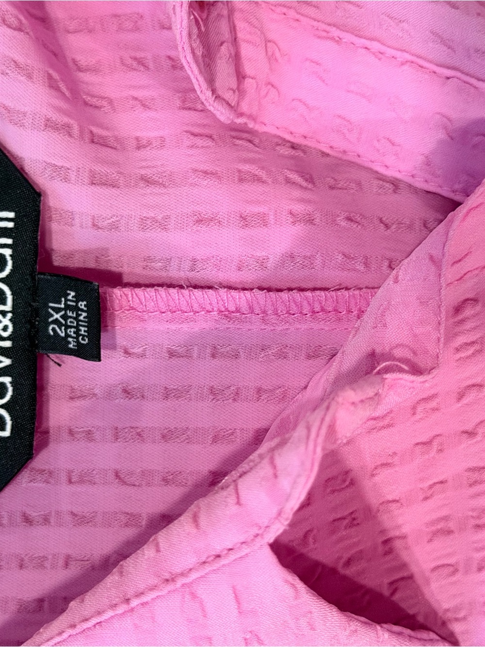 Davi & Dani Oversized Lightweight Pink Button-Up Shirt - Picture 3 of 3